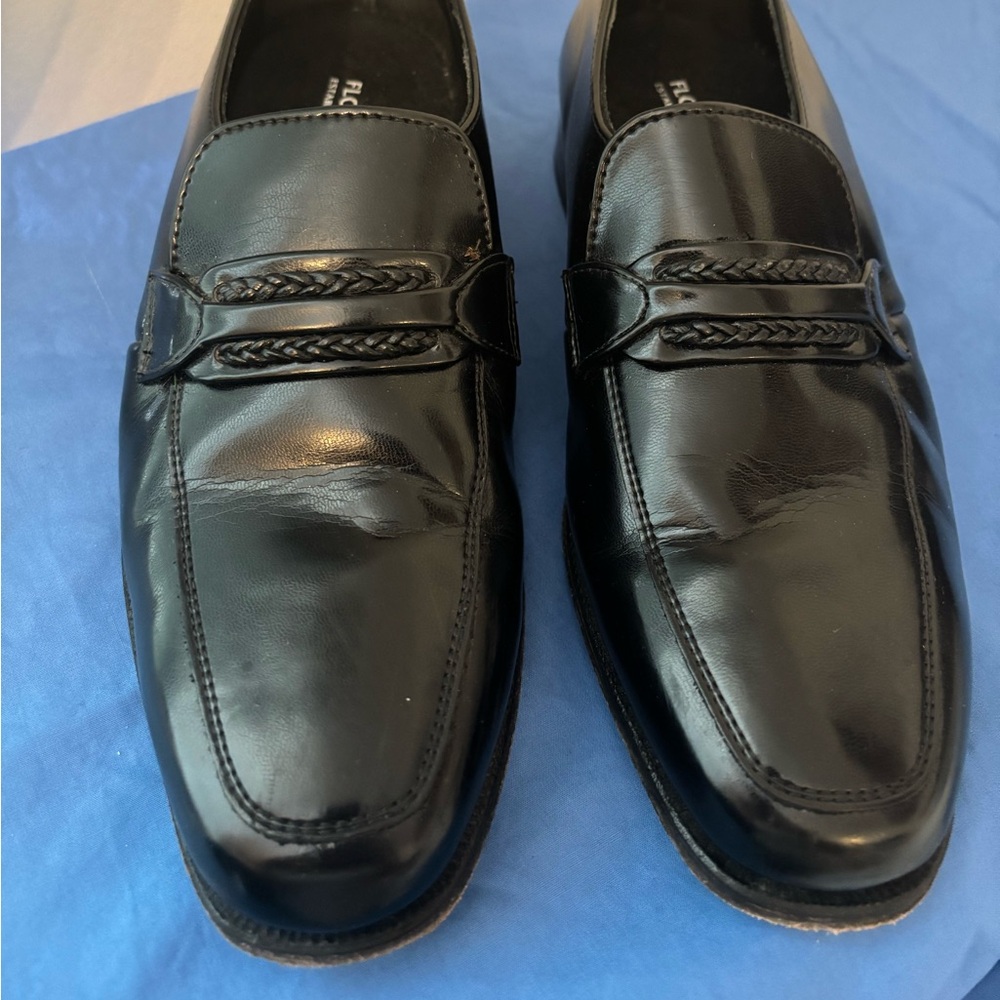 Florsheim Richfield Moc Toe Strap Loafer. Black Leather Dress Shoes